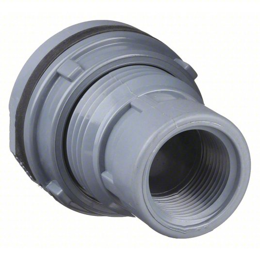 SPEARS Bulkhead Tank Fitting: CPVC Body, 1 in Female NPT Inside Connection, Neoprene Gasket