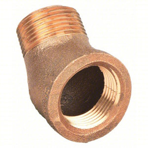 45° Street Elbow: Brass, 1 1/2 in x 1 1/2 in Fitting Pipe Size