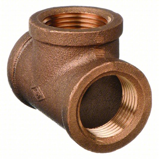 Tee: Red Brass, 2 in x 2 in x 2 in Fitting Pipe Size