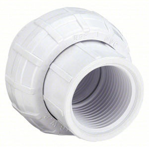 Union: 2 in x 2 in Fitting Pipe Size, Schedule 40, Female NPT x Female NPT, 280 psi, White