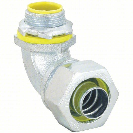 Liquid-Tight Conduit Fitting: Steel/Iron, 3/4 in Trade Size, Insulated, 90° Elbow