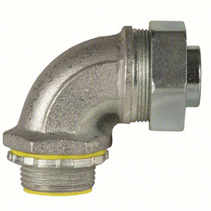 Liquid-Tight Conduit Fitting: Steel/Iron, 3/4 in Trade Size, Insulated, 90° Elbow