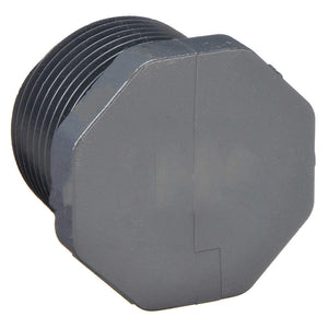 PVC Hex Head Plug, MNPT, 1/4" Pipe Size - Pipe Fit...