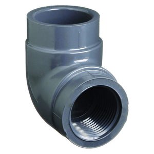 PVC Elbow, 90ø, FNPT x Socket, 3/4" Pipe Size - Pi...