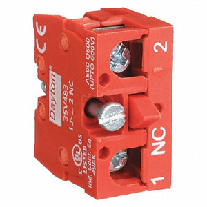 Contact Block: 22 mm Size, Operator, 1NC, 10A @ 600V AC/DC, Momentary