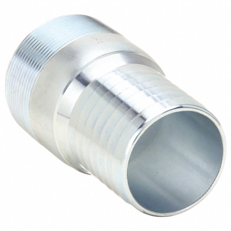 Barbed Hose Fitting, Fitting Material Steel x Steel, Fitting Size 1-1/2 in x 1-1/2 in