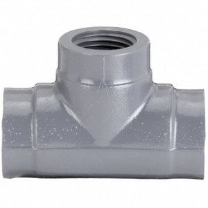 Tee: 1/4 in x 1/4 in x 1/4 in Fitting Pipe Size, Schedule 80, Female NPT x Female NPT x Female NPT