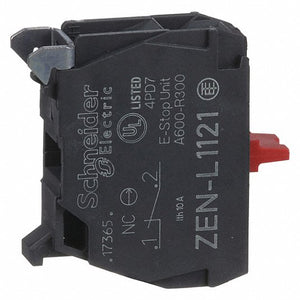 Contact Block: 22 mm Size, Control Station, 1NC, 10A @ 600V AC, Momentary