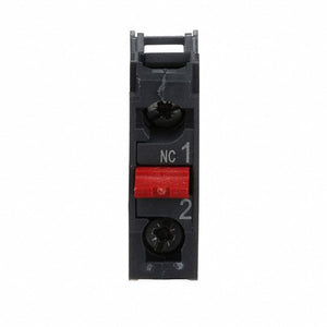 Contact Block: 22 mm Size, Control Station, 1NC, 10A @ 600V AC, Momentary