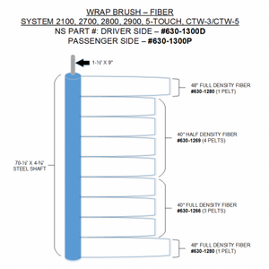 Wrap Brush FIBER, 5-Touch, 1500, 2100, 2700, 2900, Passenger-Side